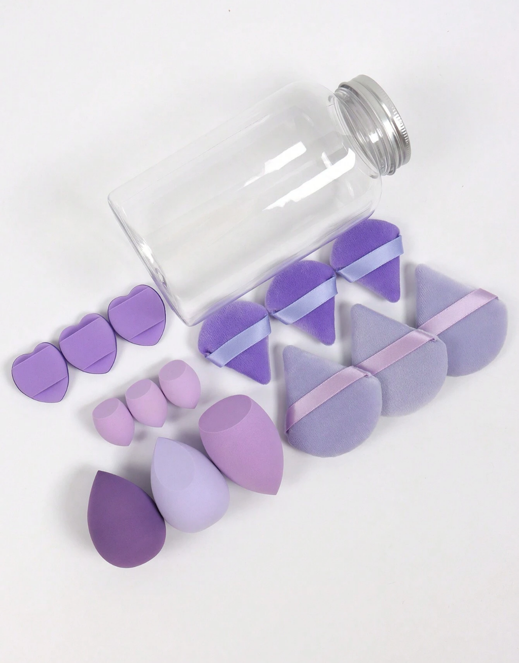 SHEIN Makeup Sponge Set Of 15 With Storage Jar