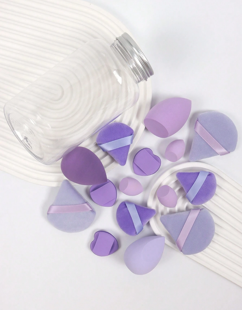 SHEIN Makeup Sponge Set Of 15 With Storage Jar