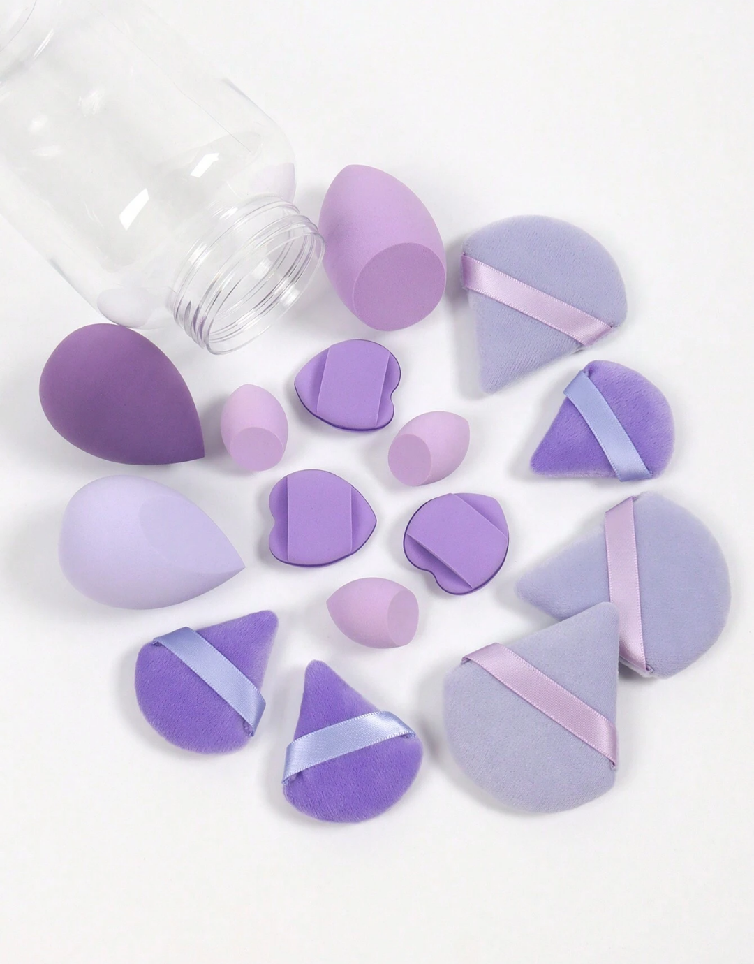 SHEIN Makeup Sponge Set Of 15 With Storage Jar