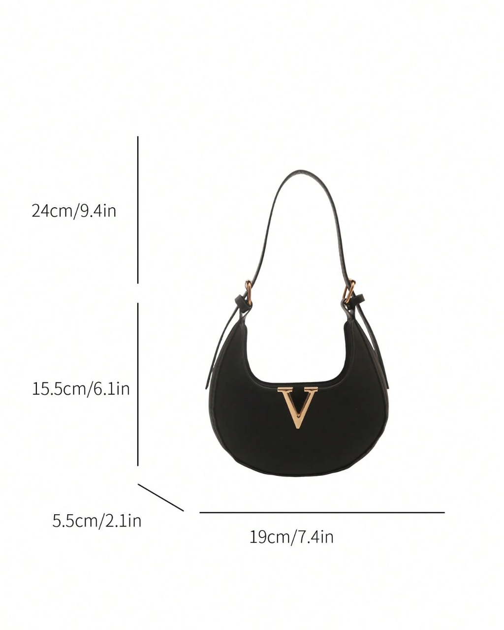 SHEIN 1pc Solid Color Retro Minimalist PU Leather Shoulder Bag