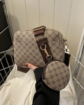 SHEIN Vintage Pattern Square Bag, Classic Women's Crossbody Bag With Pendant