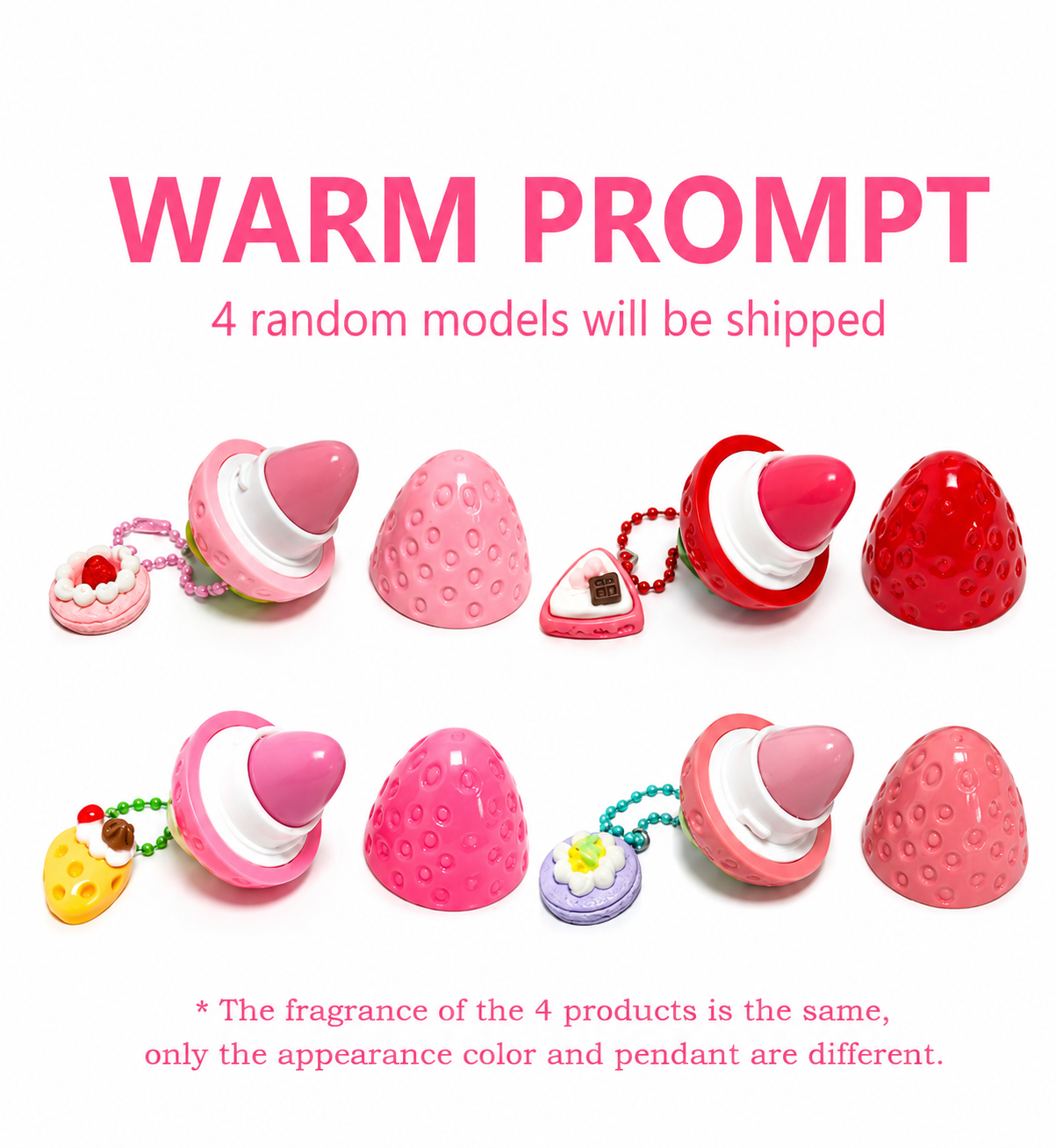 1/2pcs Strawberry Shaped Moisturizing Lip Balm, Glossy Texture