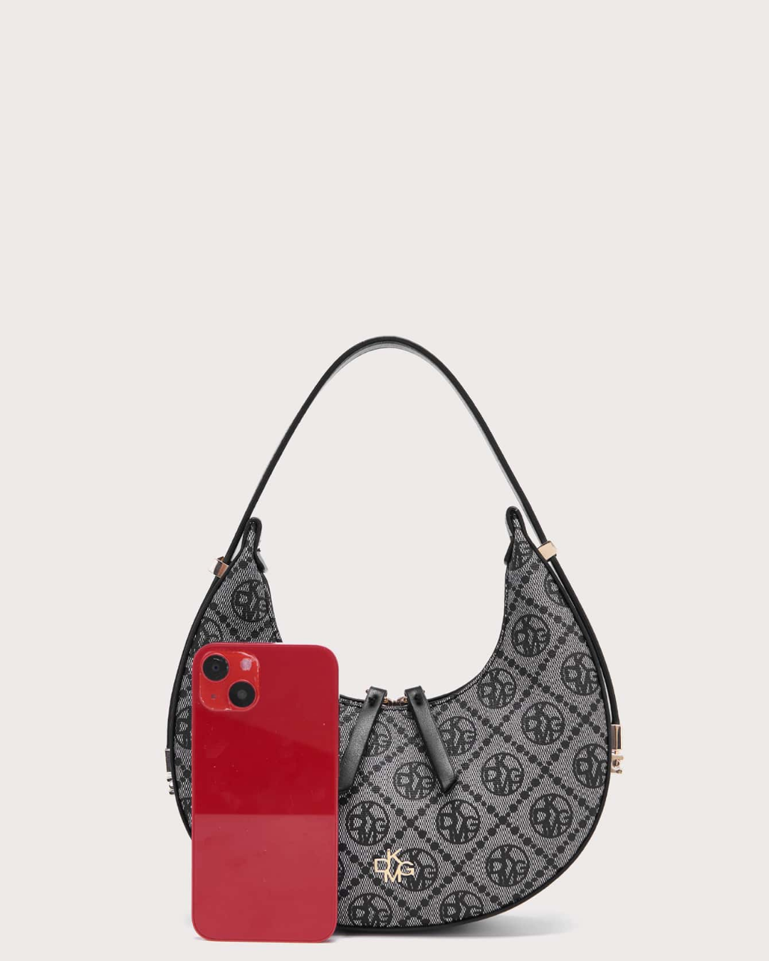 SHEIN DK DKMG VANESSAMAY&DKMG 1pc Mother's Day Luxury Style Printed Crescent Bag For Women