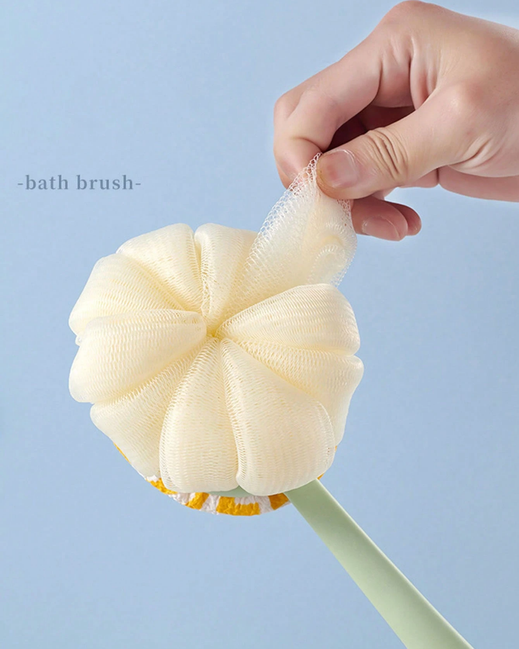 SHEIN 2-In-1 Bath Body Brush With Curved Long Handle, Massage Bristles