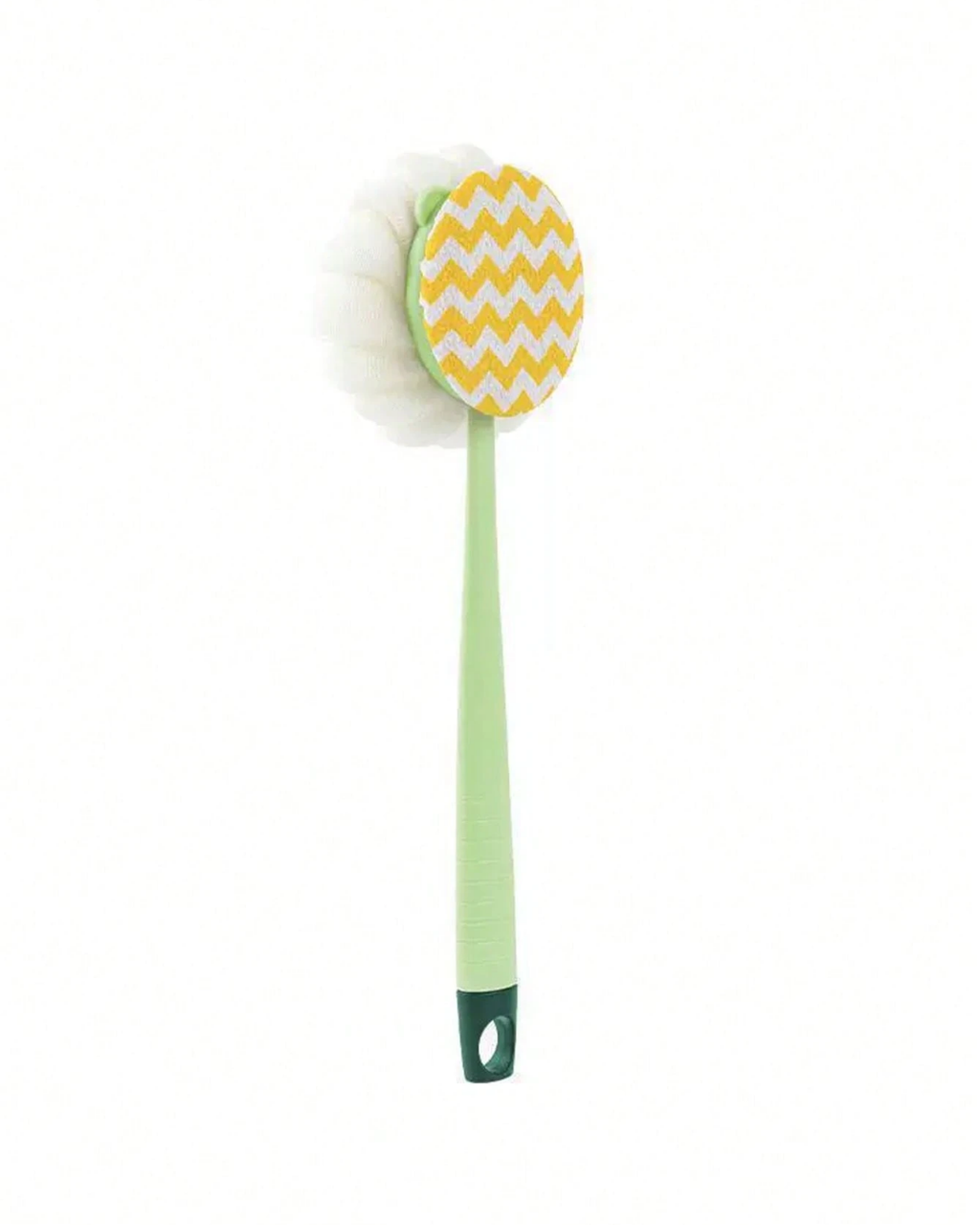SHEIN 2-In-1 Bath Body Brush With Curved Long Handle, Massage Bristles