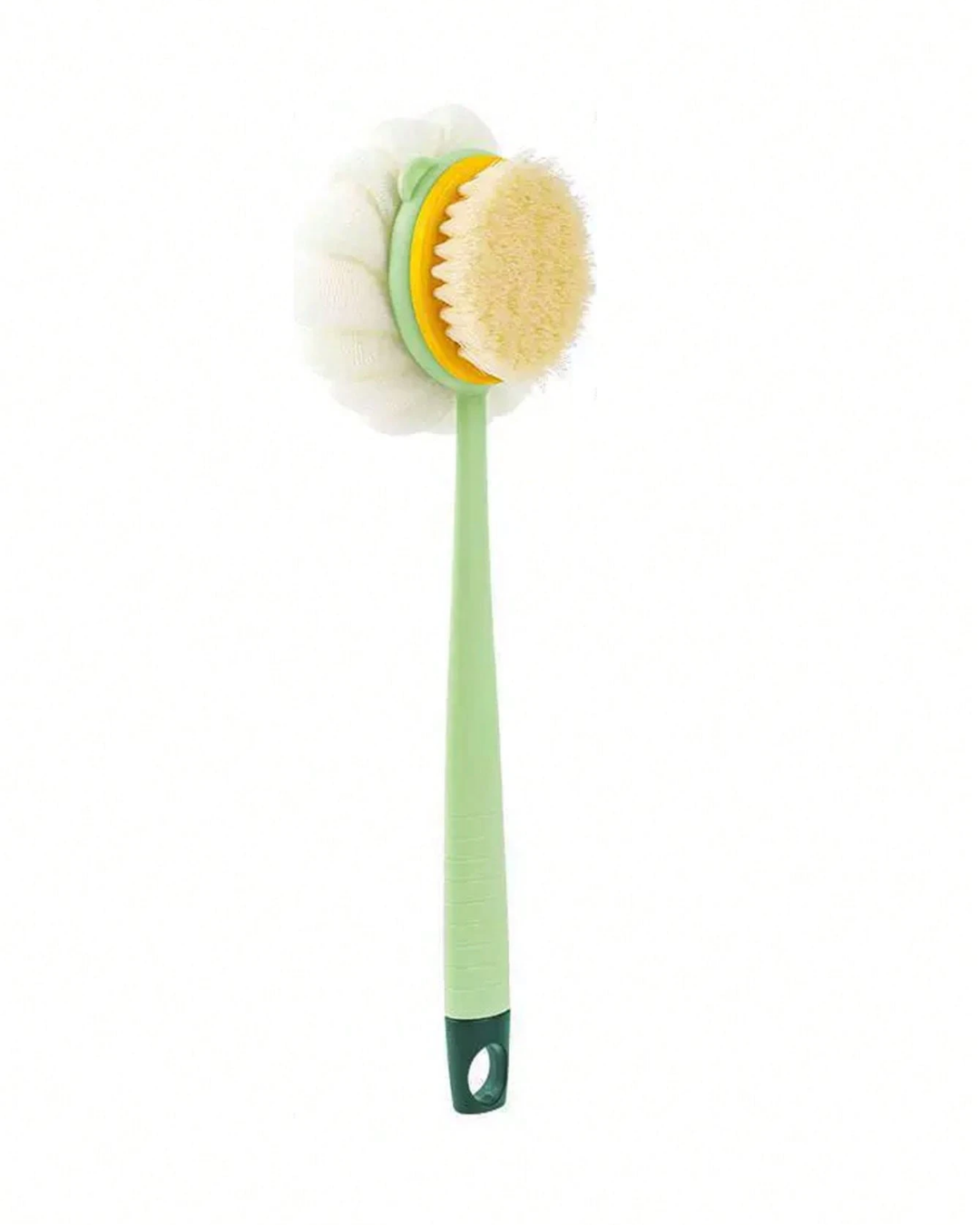 SHEIN 2-In-1 Bath Body Brush With Curved Long Handle, Massage Bristles