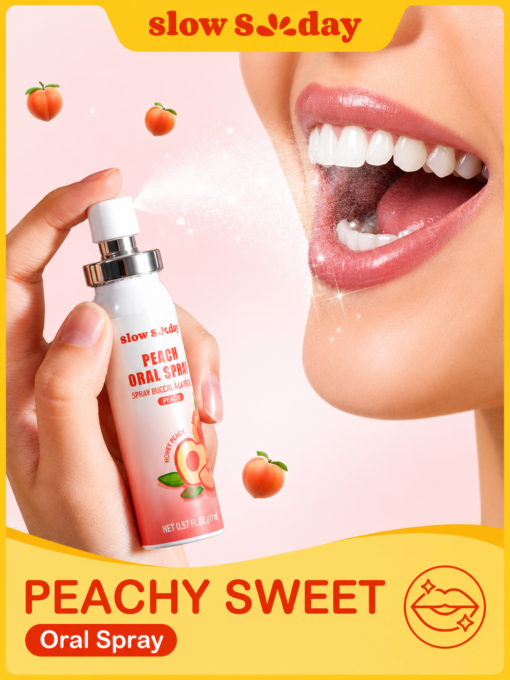 Slow Sunday Grape Breath Spray, Grape, Fruit Flavored Mouth Freshener Spray