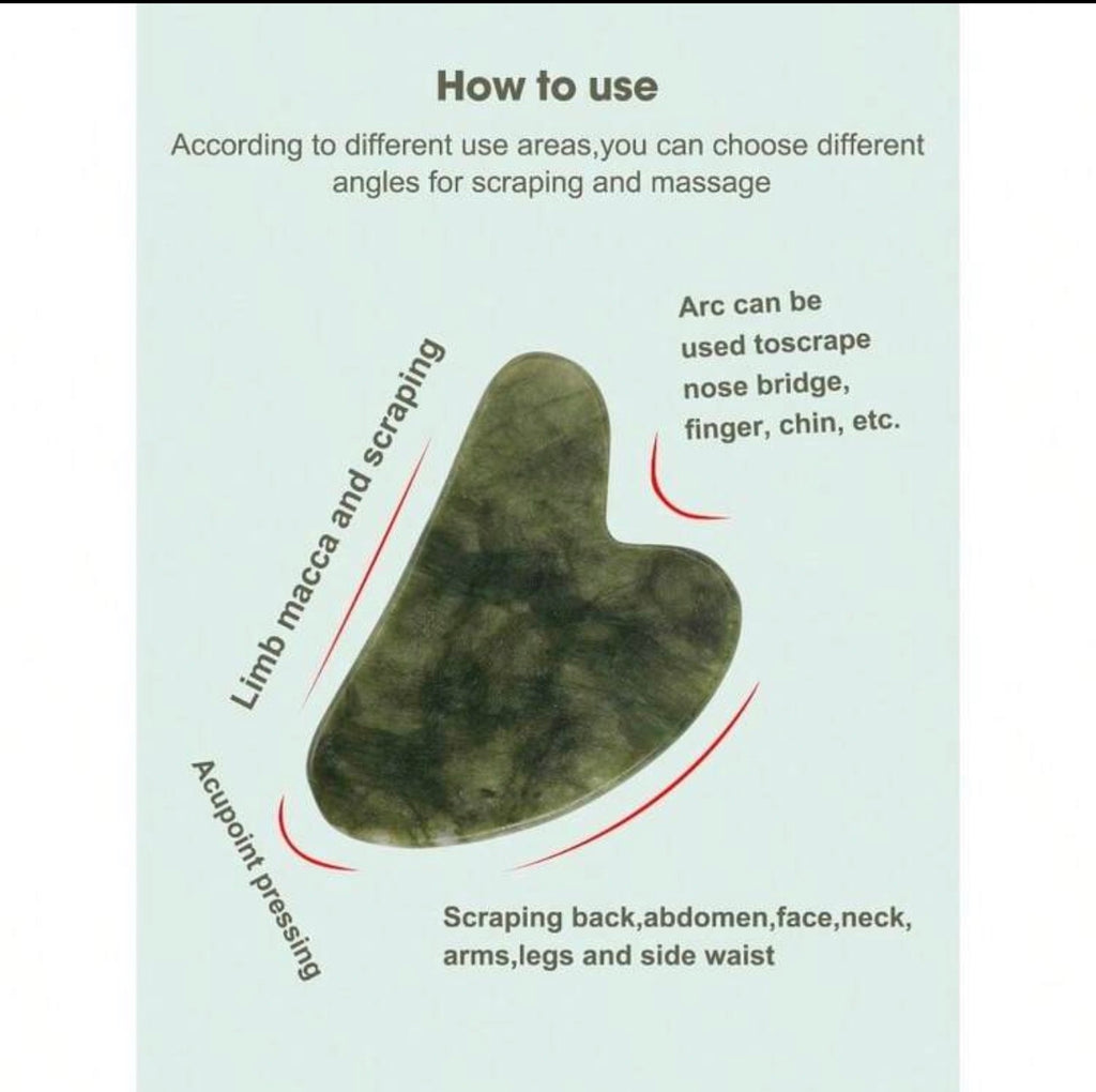 Heart-Shaped Natural Jade Gua Sha Board Facial Massage Tool Beauty Skincare Gift Salon Supplies Facial Roller