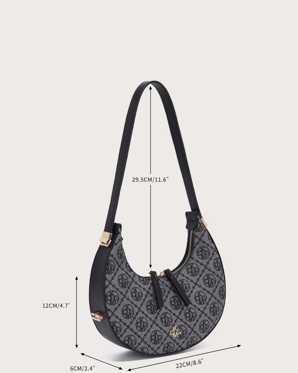 SHEIN DK DKMG VANESSAMAY&DKMG 1pc Mother's Day Luxury Style Printed Crescent Bag For Women