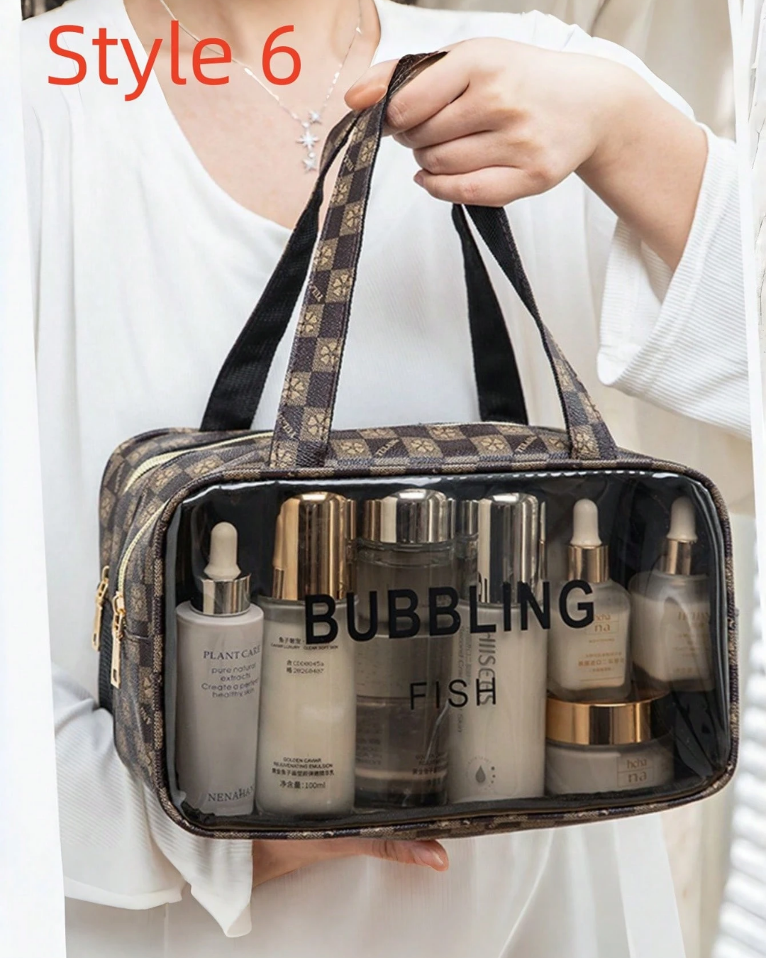 SHEIN 1pc Waterproof Large Capacity Travel Flip-Top Toiletry Bag