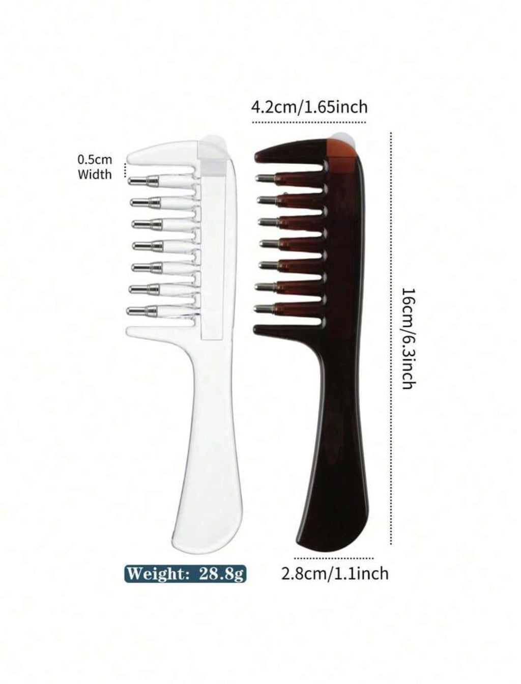 Transparent Scalp Hair Oil Applicator Comb, Visible Liquid Reservoir + Roller Metal Teeth Liquid Dispensing Comb, Suitable For Hair And Beard Care.