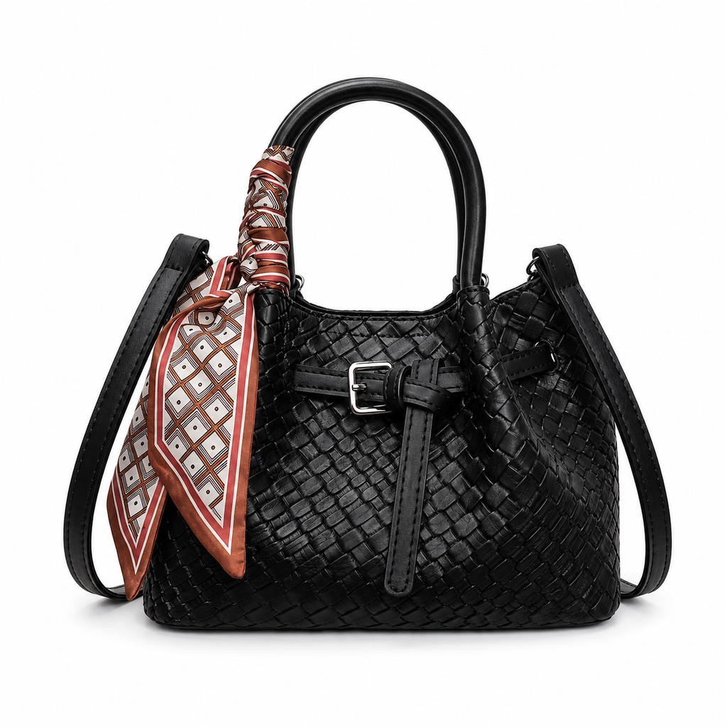 Women's Luxury New Handbag With Silk Scarf, Beige Street Fashion Elegant Crossbody Bag, Bucket Bag With Strap, Exquisite Cute Minimalist Handbag, Suitable For Outdoor Shopping, Vacation, Commuting, Office, Travel