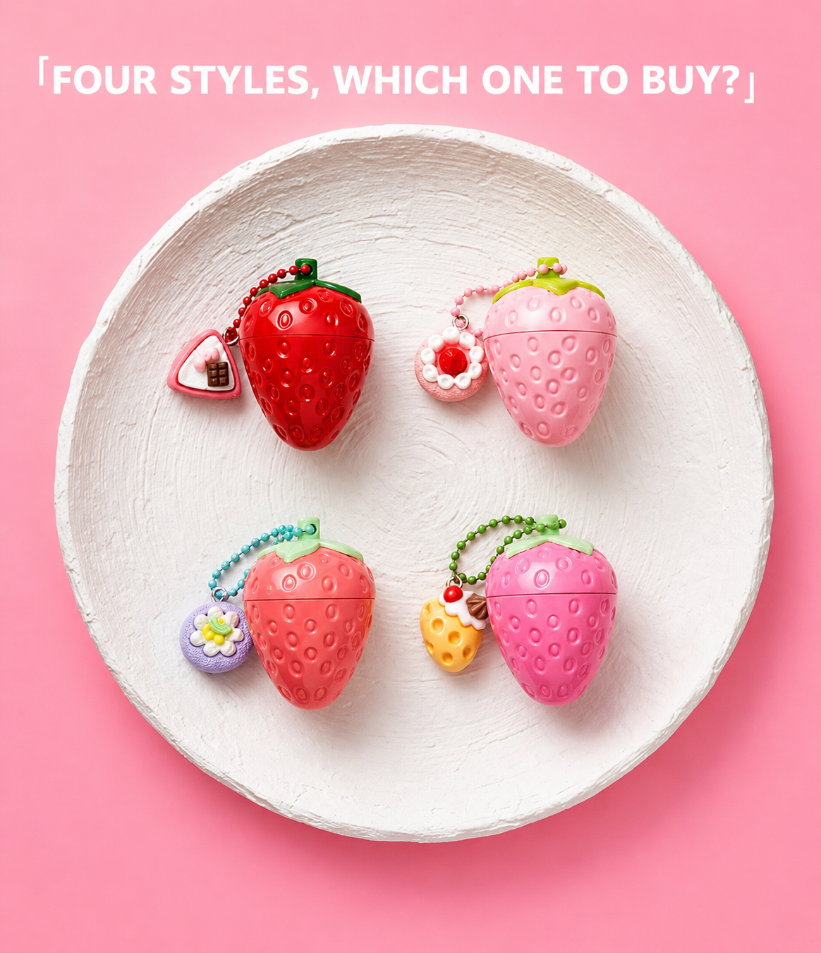 1/2pcs Strawberry Shaped Moisturizing Lip Balm, Glossy Texture