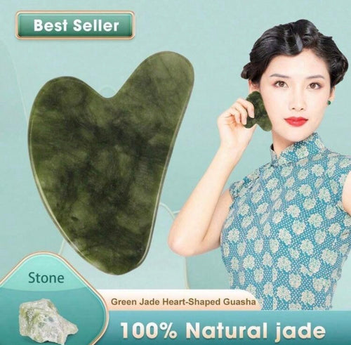 Heart-Shaped Natural Jade Gua Sha Board Facial Massage Tool Beauty Skincare Gift Salon Supplies Facial Roller