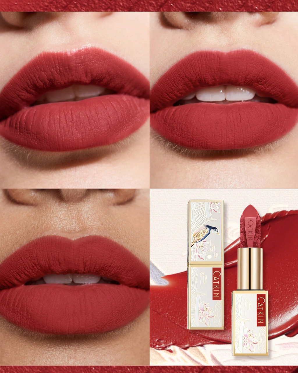 SHEIN CATKIN Dreamy World Carved Poetic Lipstick, Waterproof Long-Lasting Satin Moisturizing Smooth, 3.6g, C09 Desire