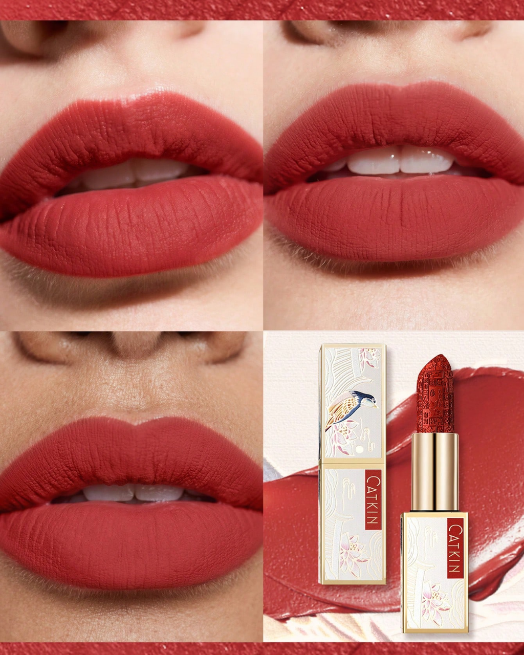 SHEIN CATKIN Dreamy World Carved Poetic Lipstick, Waterproof Long-Lasting Satin Moisturizing Smooth, 3.6g, C09 Desire