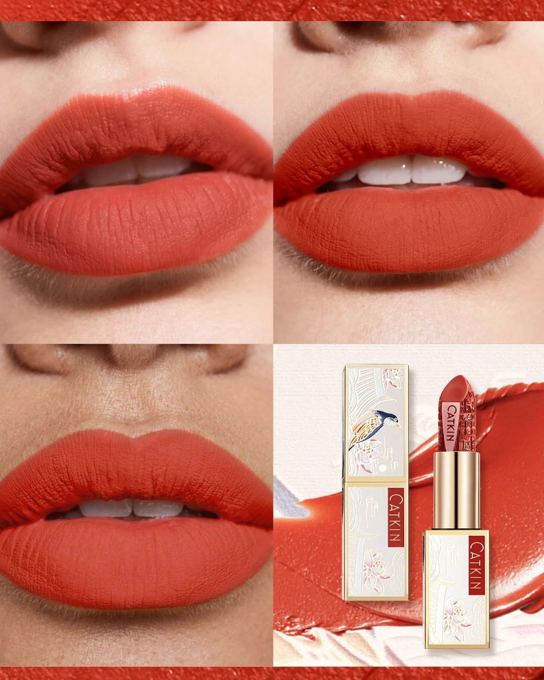 SHEIN CATKIN Dreamy World Carved Poetic Lipstick, Waterproof Long-Lasting Satin Moisturizing Smooth, 3.6g, C09 Desire