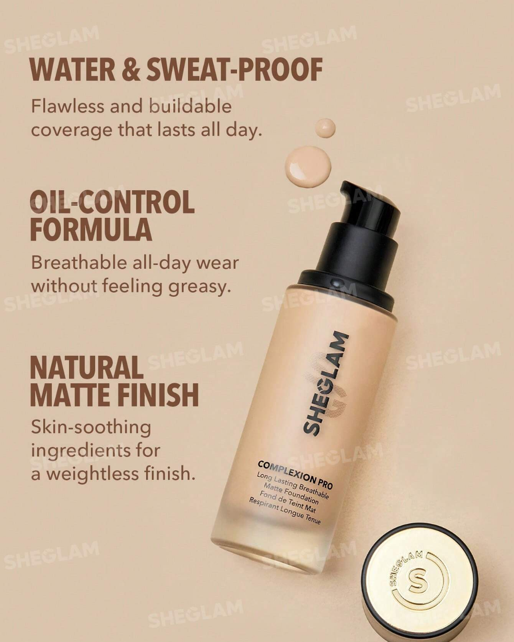 SHEGLAM Complexion Pro Long Lasting Breathable Matte Foundation