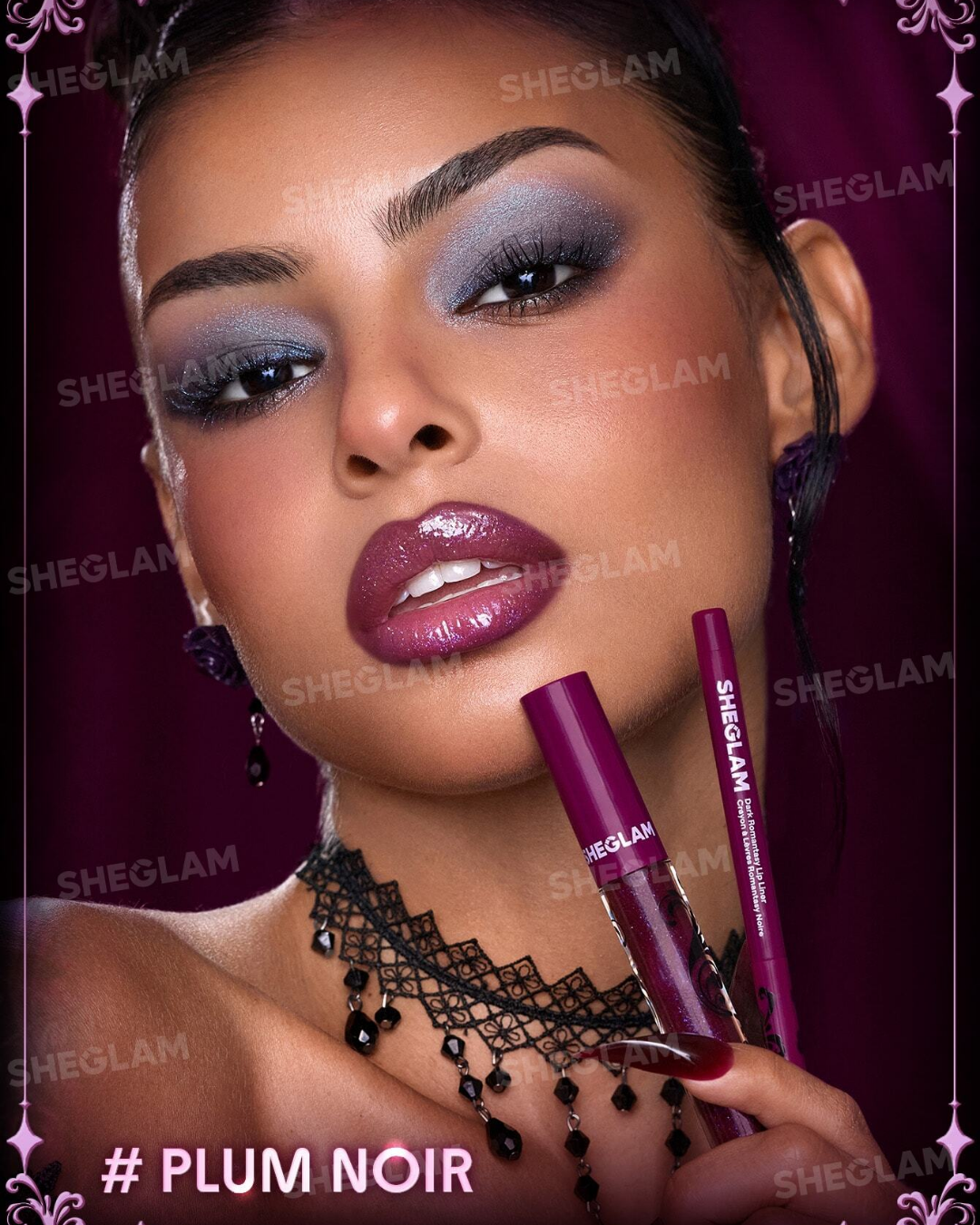 SHEGLAM Dark Romantasy Lip Liner + Lip Gloss Kit