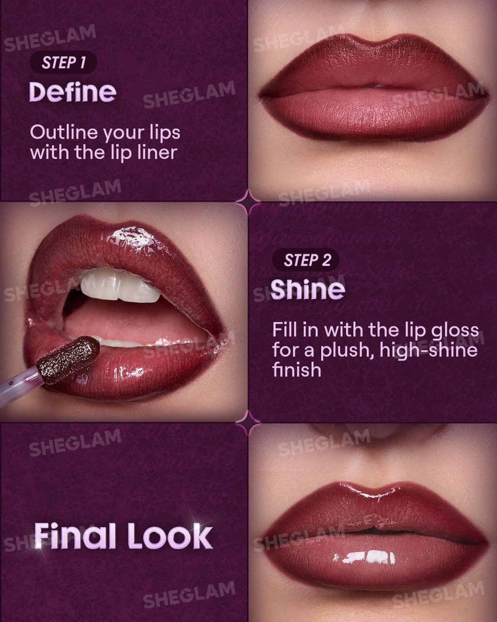 SHEGLAM Dark Romantasy Lip Liner + Lip Gloss Kit