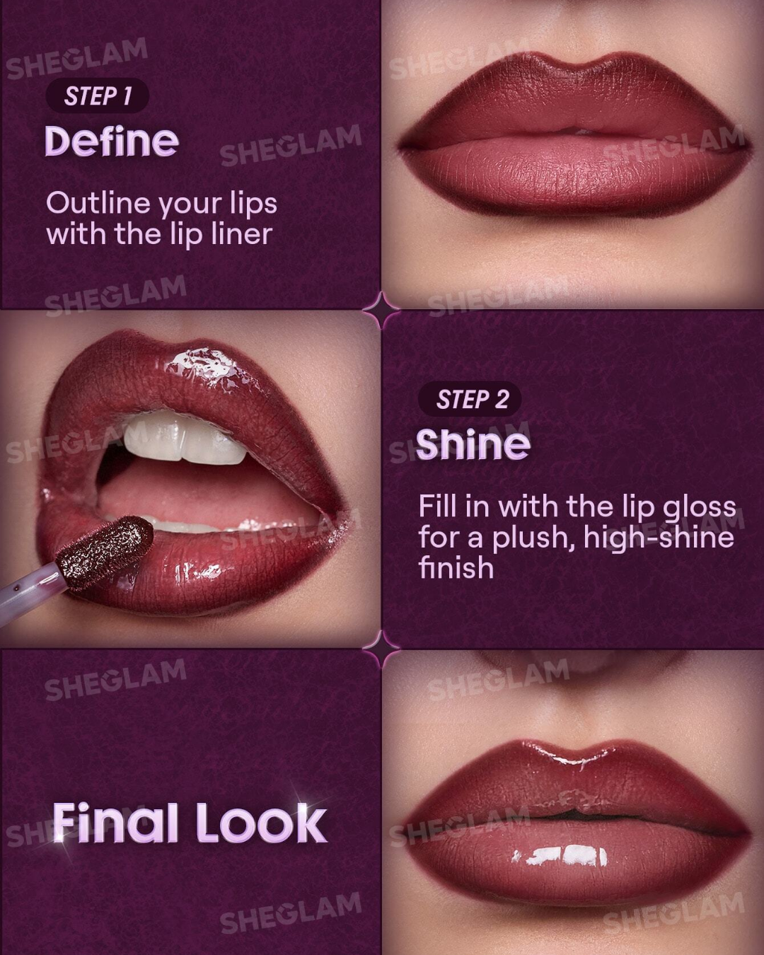 SHEGLAM Dark Romantasy Lip Liner + Lip Gloss Kit