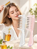 Transparent Scalp Hair Oil Applicator Comb, Visible Liquid Reservoir + Roller Metal Teeth Liquid Dispensing Comb, Suitable For Hair And Beard Care.