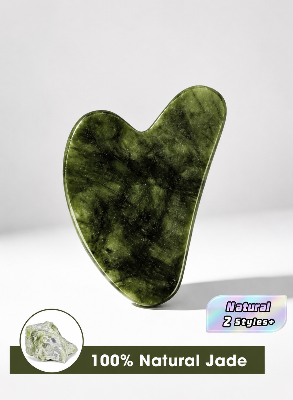 Heart-Shaped Natural Jade Gua Sha Board Facial Massage Tool Beauty Skincare Gift Salon Supplies Facial Roller