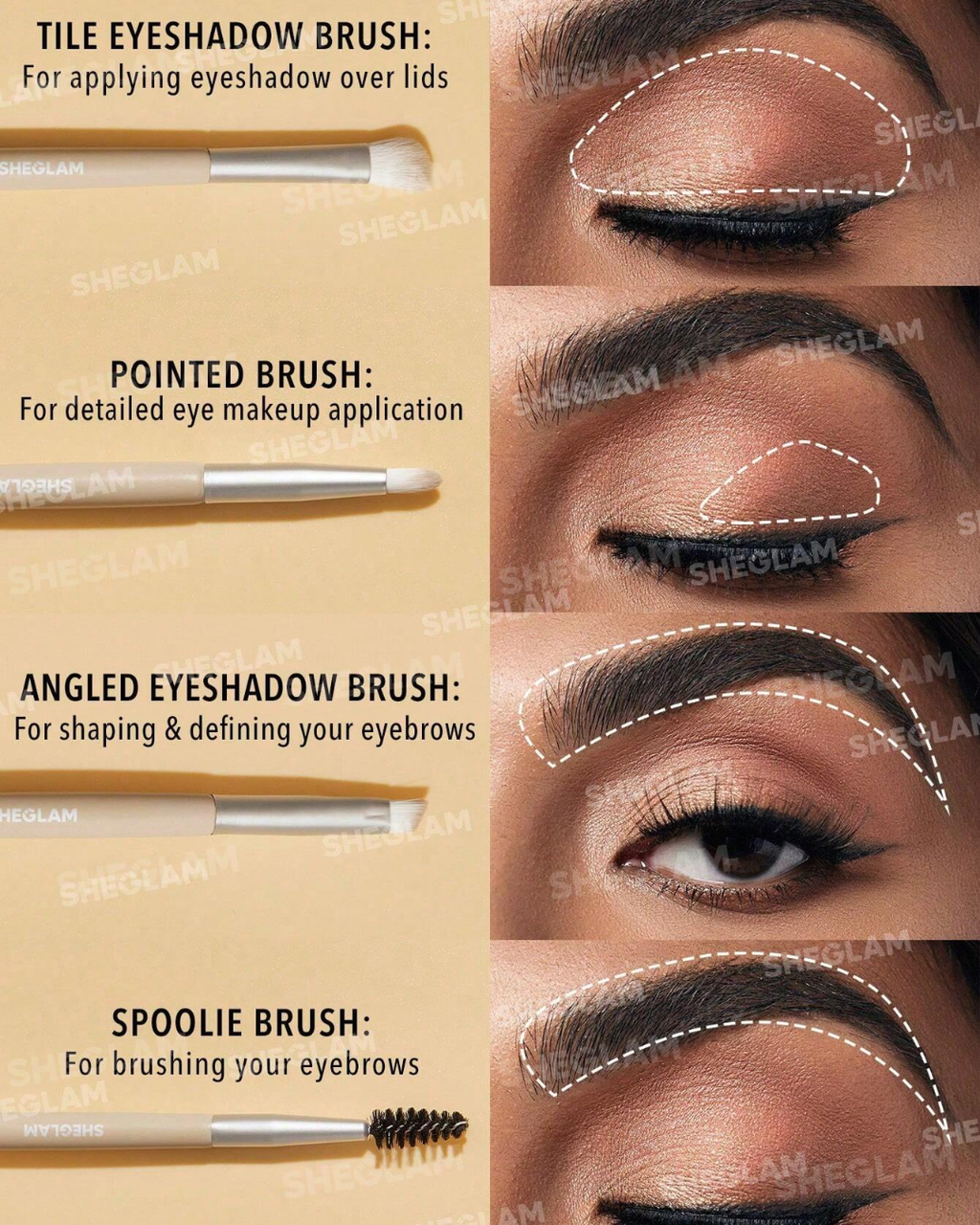SHEGLAM  Glam 101 Face Essentials Brush Set With Bag