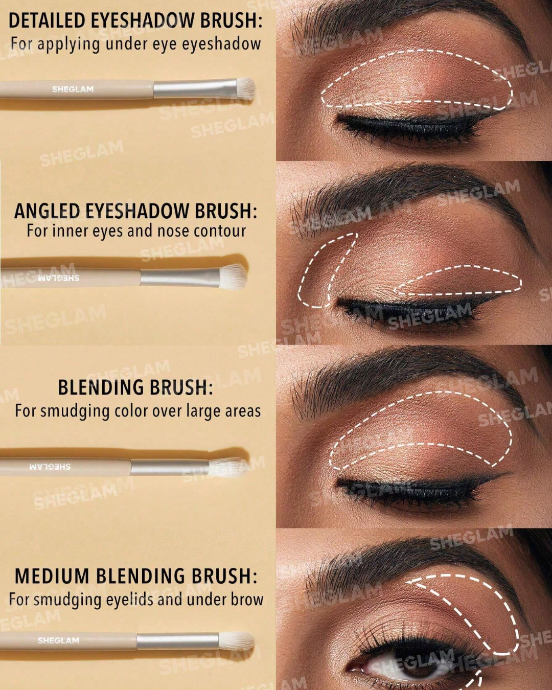 SHEGLAM  Glam 101 Face Essentials Brush Set With Bag