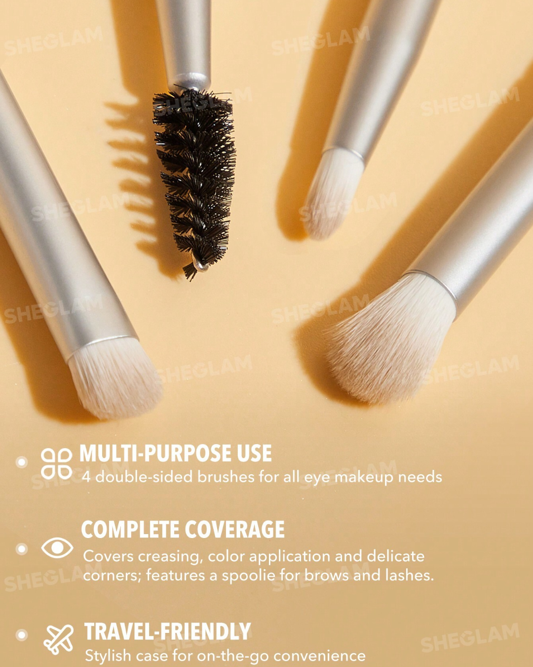 SHEGLAM  Glam 101 Face Essentials Brush Set With Bag