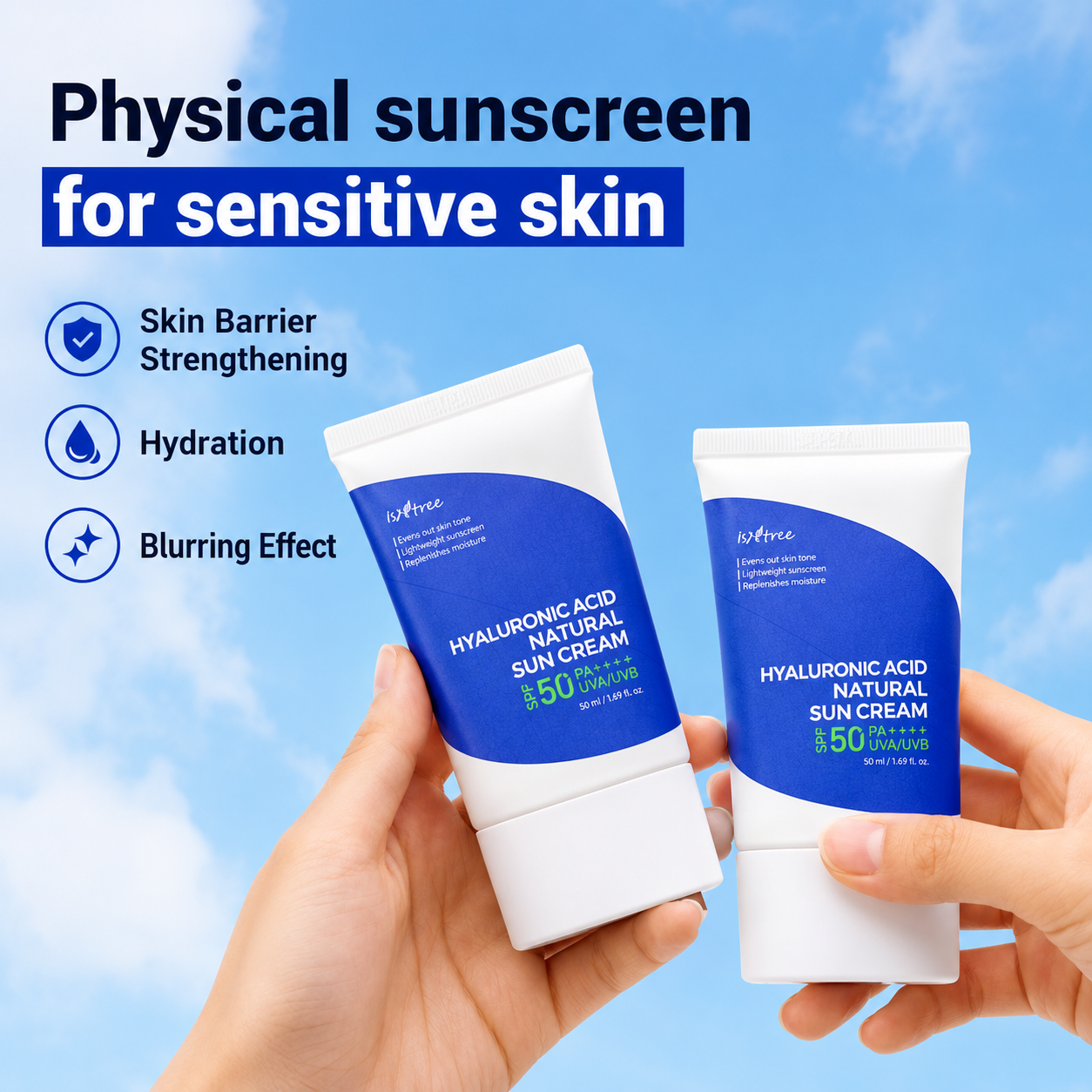 ISNTREE-HYALURONIC ACID NATURAL SUN CREAM