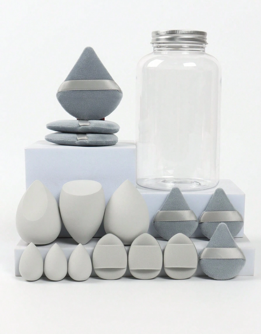 SHEIN Makeup Sponge Set Of 15 With Storage Jar