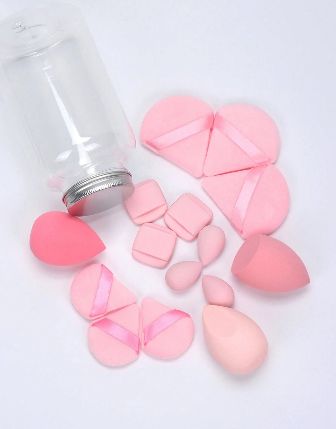 SHEIN Makeup Sponge Set Of 15 With Storage Jar