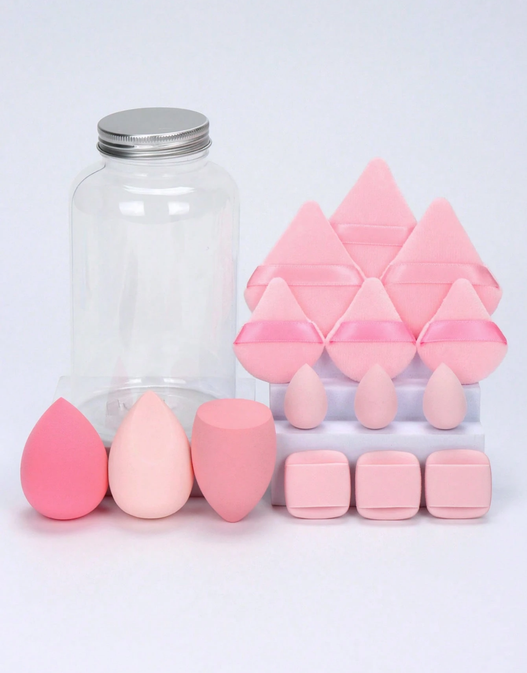 SHEIN Makeup Sponge Set Of 15 With Storage Jar