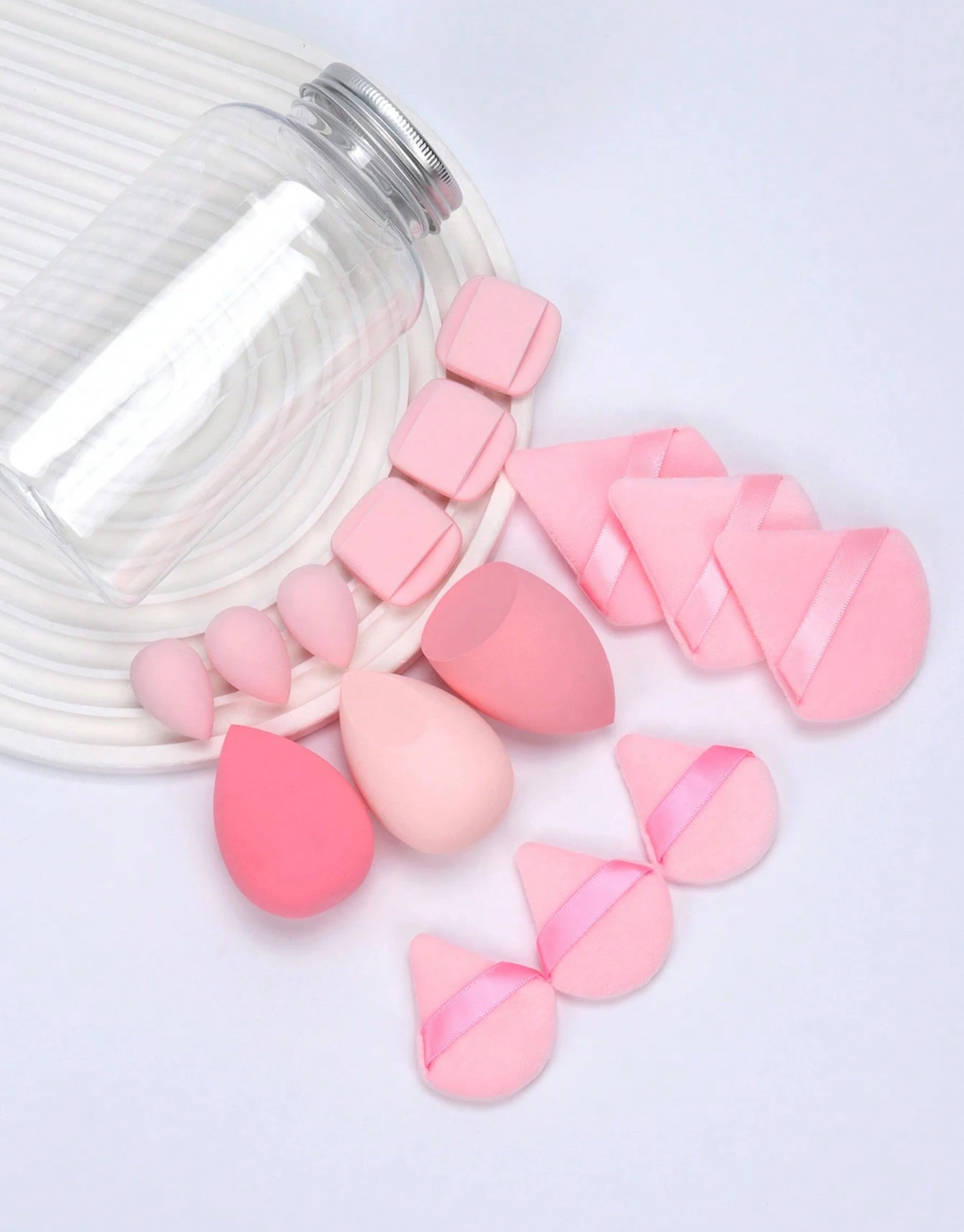 SHEIN Makeup Sponge Set Of 15 With Storage Jar