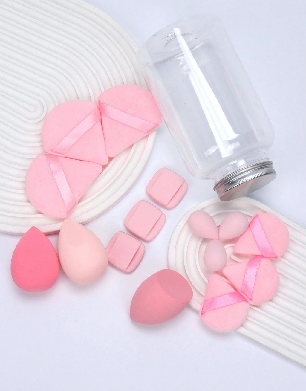 SHEIN Makeup Sponge Set Of 15 With Storage Jar