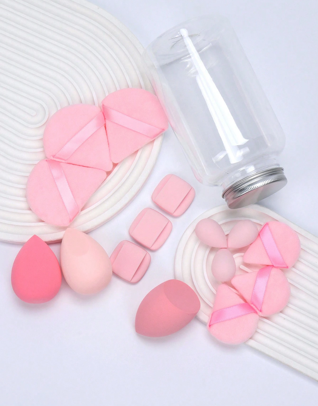 SHEIN Makeup Sponge Set Of 15 With Storage Jar