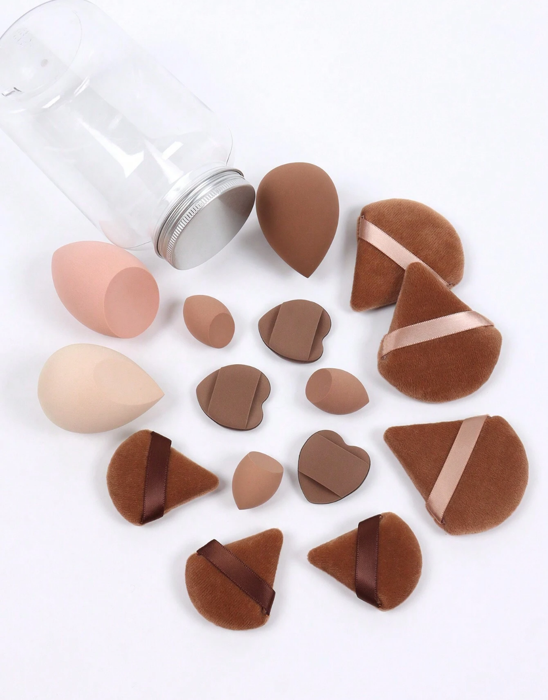 SHEIN Makeup Sponge Set Of 15 With Storage Jar
