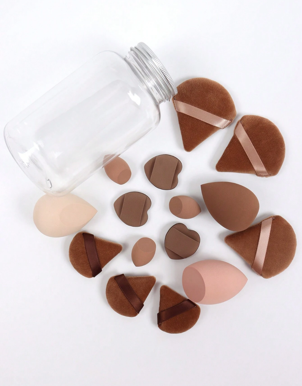 SHEIN Makeup Sponge Set Of 15 With Storage Jar