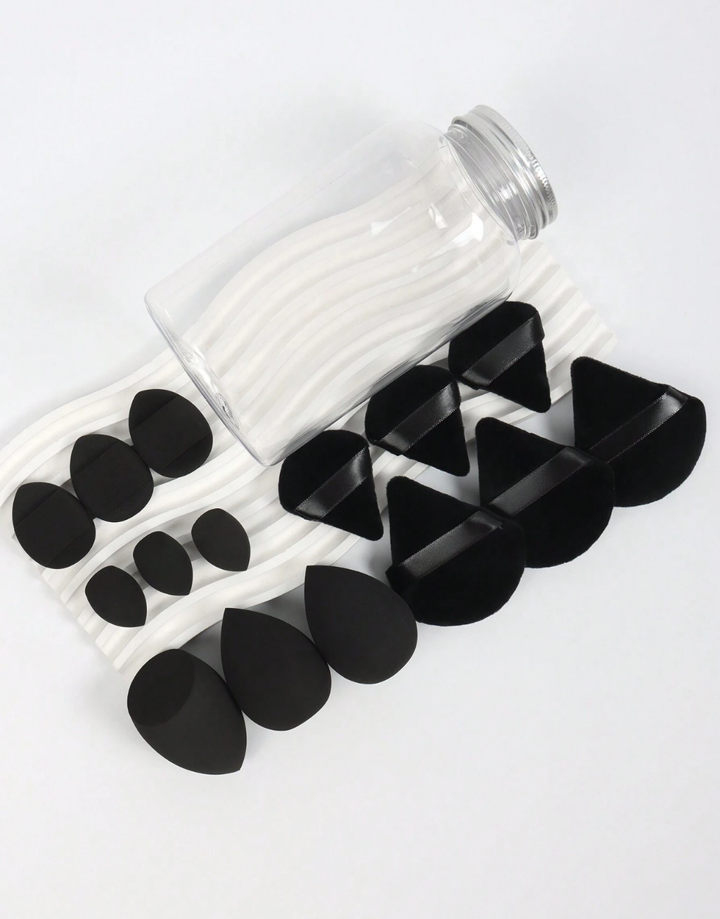 SHEIN Makeup Sponge Set Of 15 With Storage Jar
