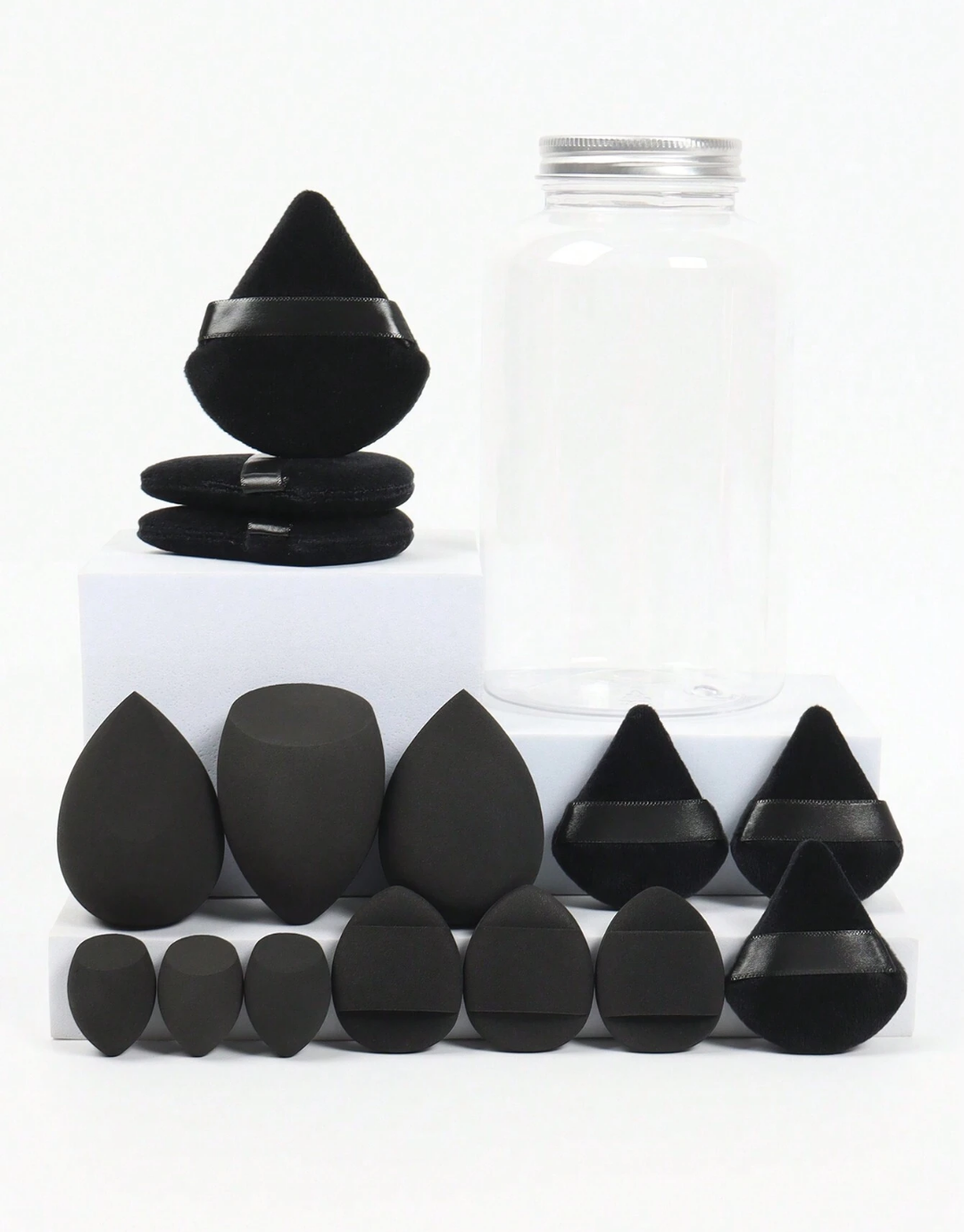 SHEIN Makeup Sponge Set Of 15 With Storage Jar