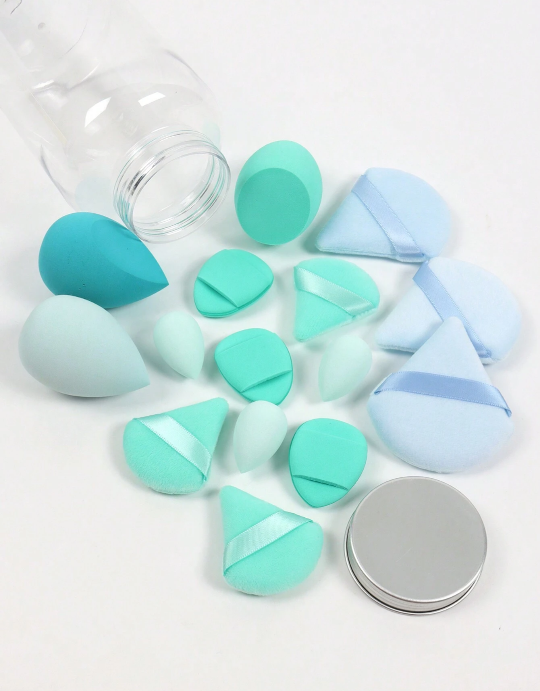 SHEIN Makeup Sponge Set Of 15 With Storage Jar
