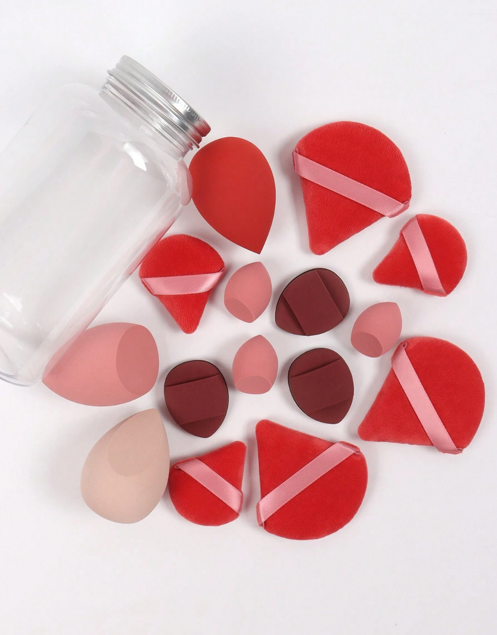 SHEIN Makeup Sponge Set Of 15 With Storage Jar