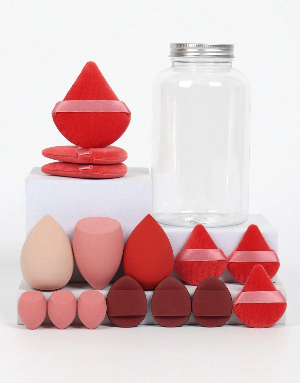 SHEIN Makeup Sponge Set Of 15 With Storage Jar