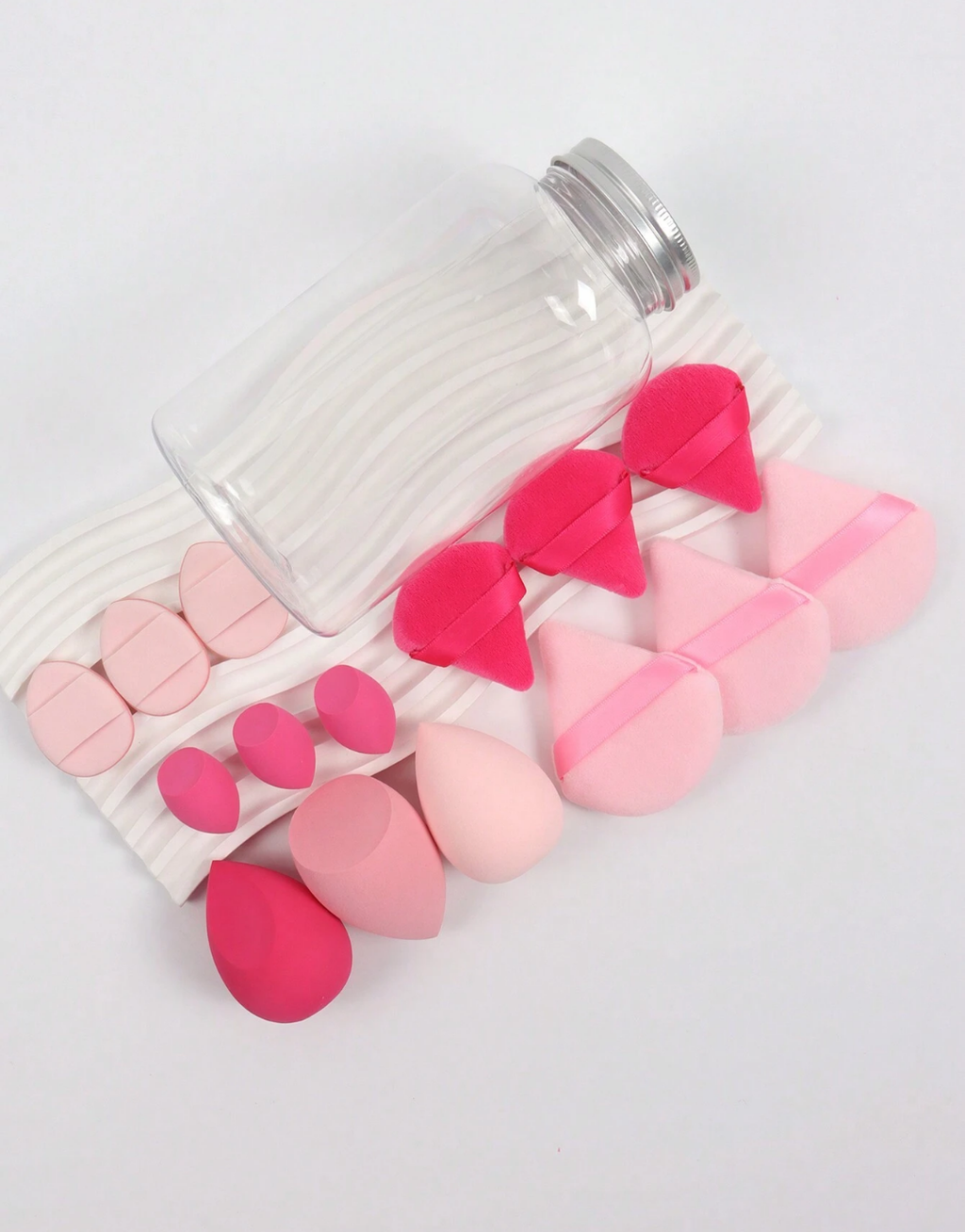 SHEIN Makeup Sponge Set Of 15 With Storage Jar