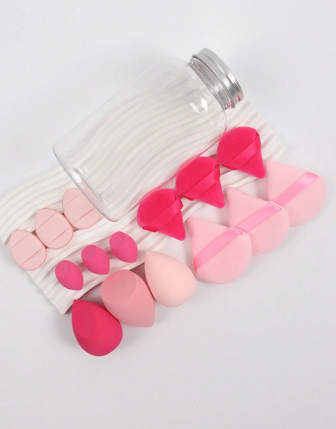 SHEIN Makeup Sponge Set Of 15 With Storage Jar