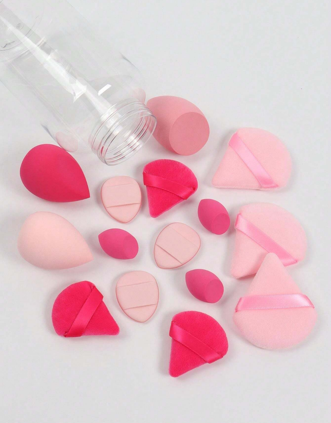 SHEIN Makeup Sponge Set Of 15 With Storage Jar