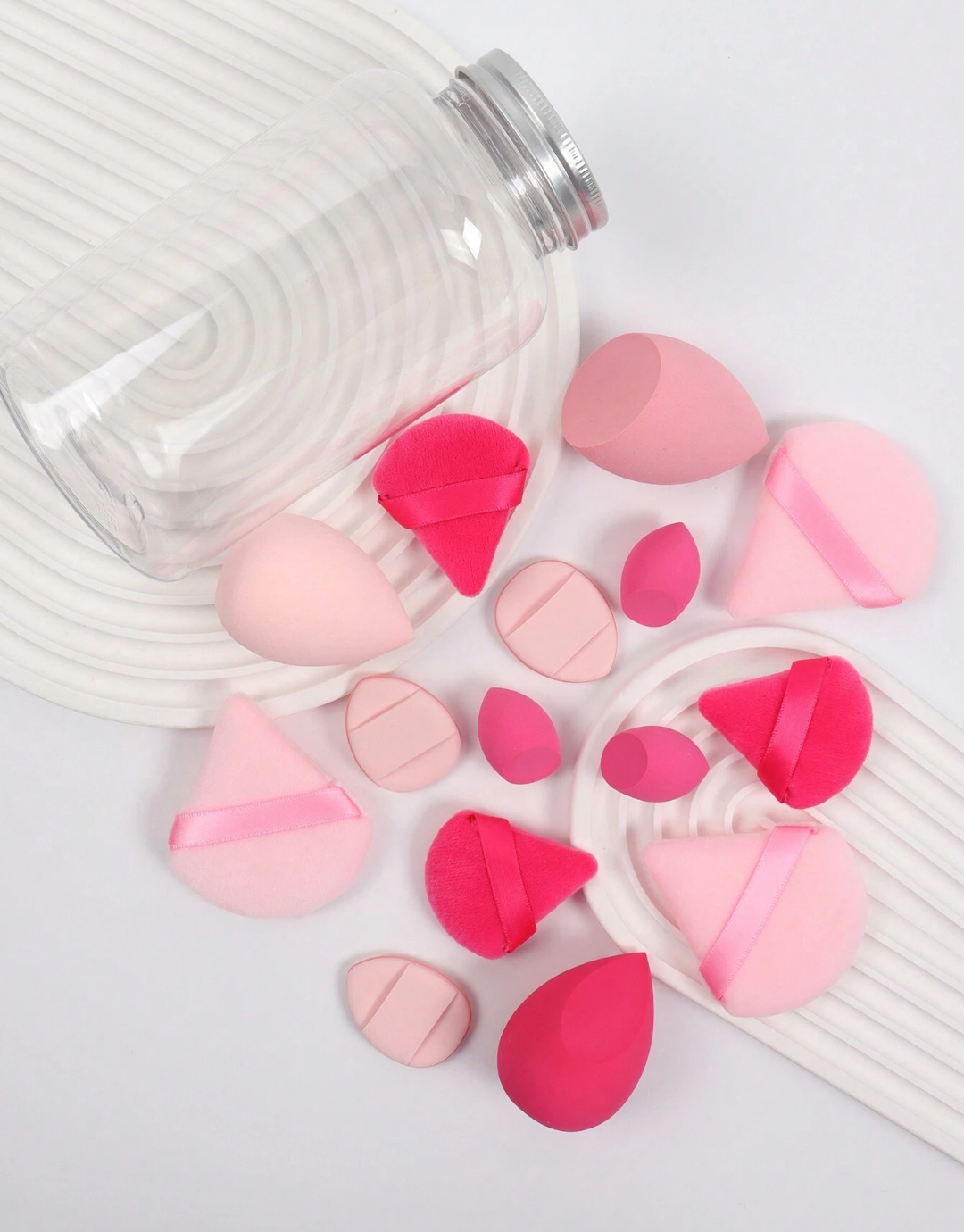 SHEIN Makeup Sponge Set Of 15 With Storage Jar