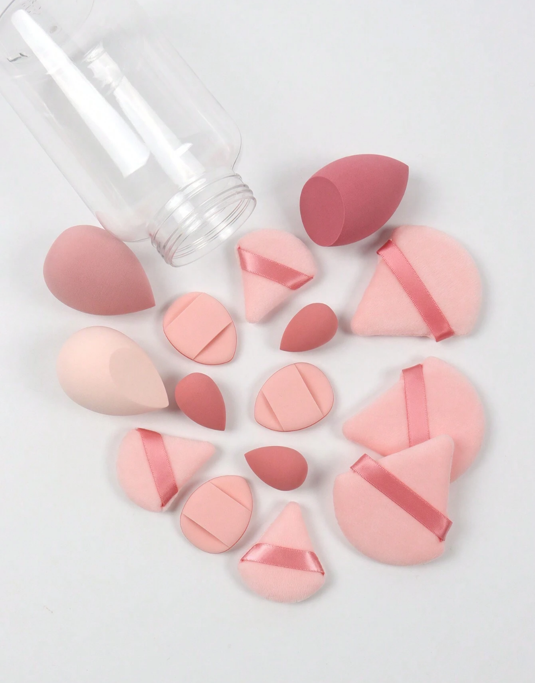 SHEIN Makeup Sponge Set Of 15 With Storage Jar