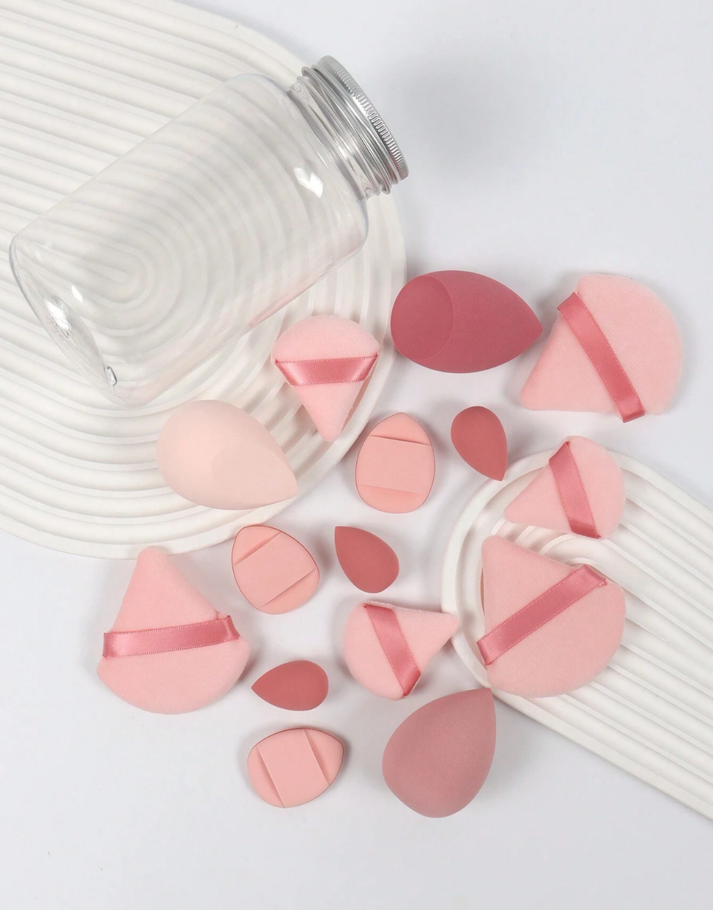SHEIN Makeup Sponge Set Of 15 With Storage Jar